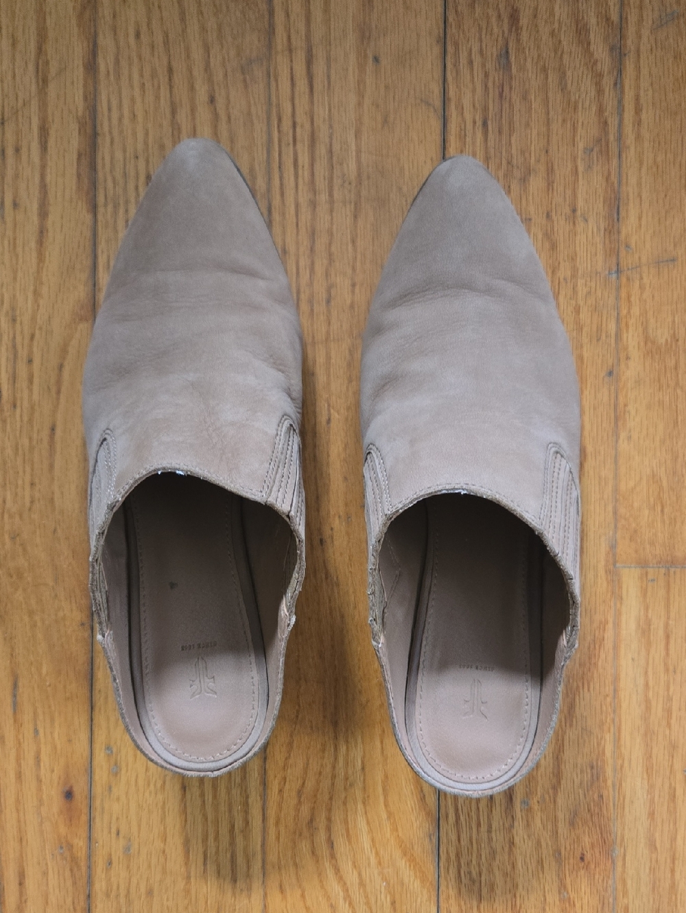 Frye Women's Taupe Suede Pointed-Toe Slip-On Mules